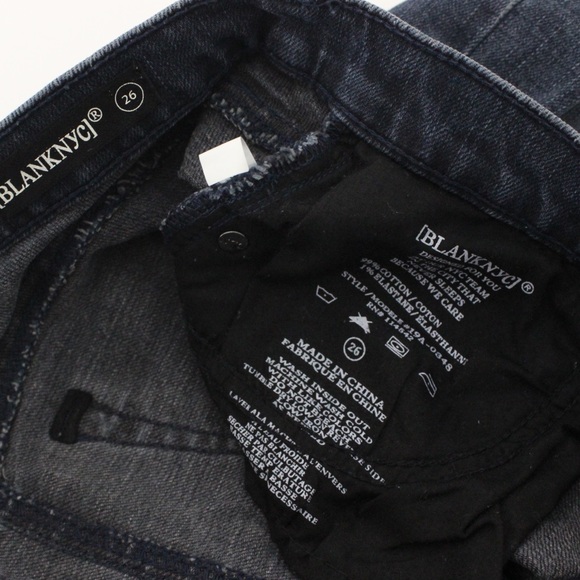 BLANK NYC Denim Mini Skirt Jean Mini Short Skirt Distressed Raw Frayed 26 US 4 - Picture 5 of 7